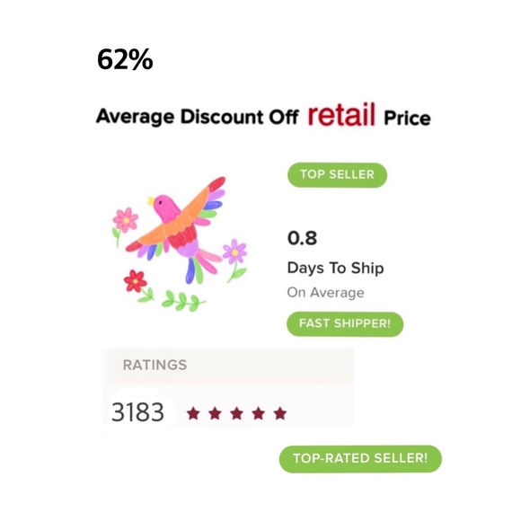 𝙋𝙡𝙚𝙖𝙨𝙚 𝙧𝙚𝙖𝙙 10% off 2 + Come in and browse our 6000 NWT items - Picture 2 of 4